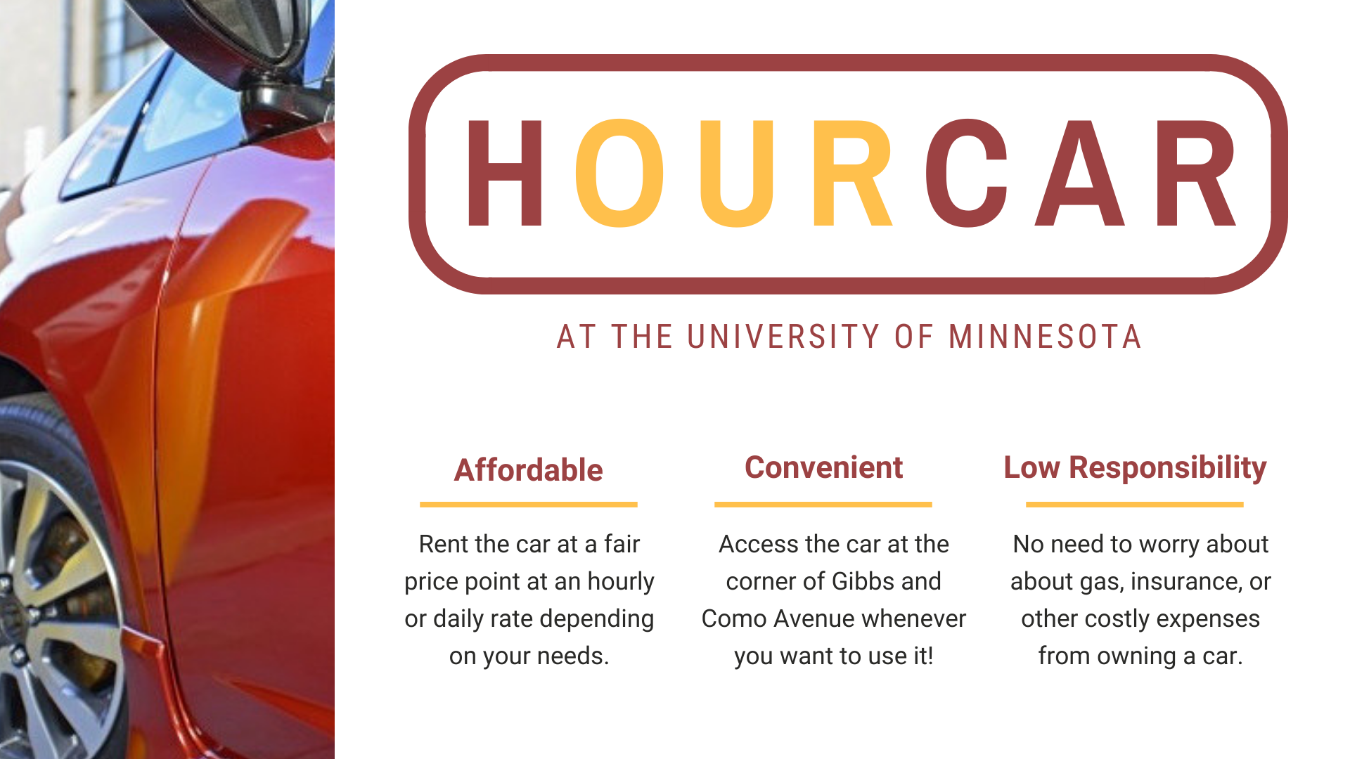 HOURCAR, the benefits of a car sharing service