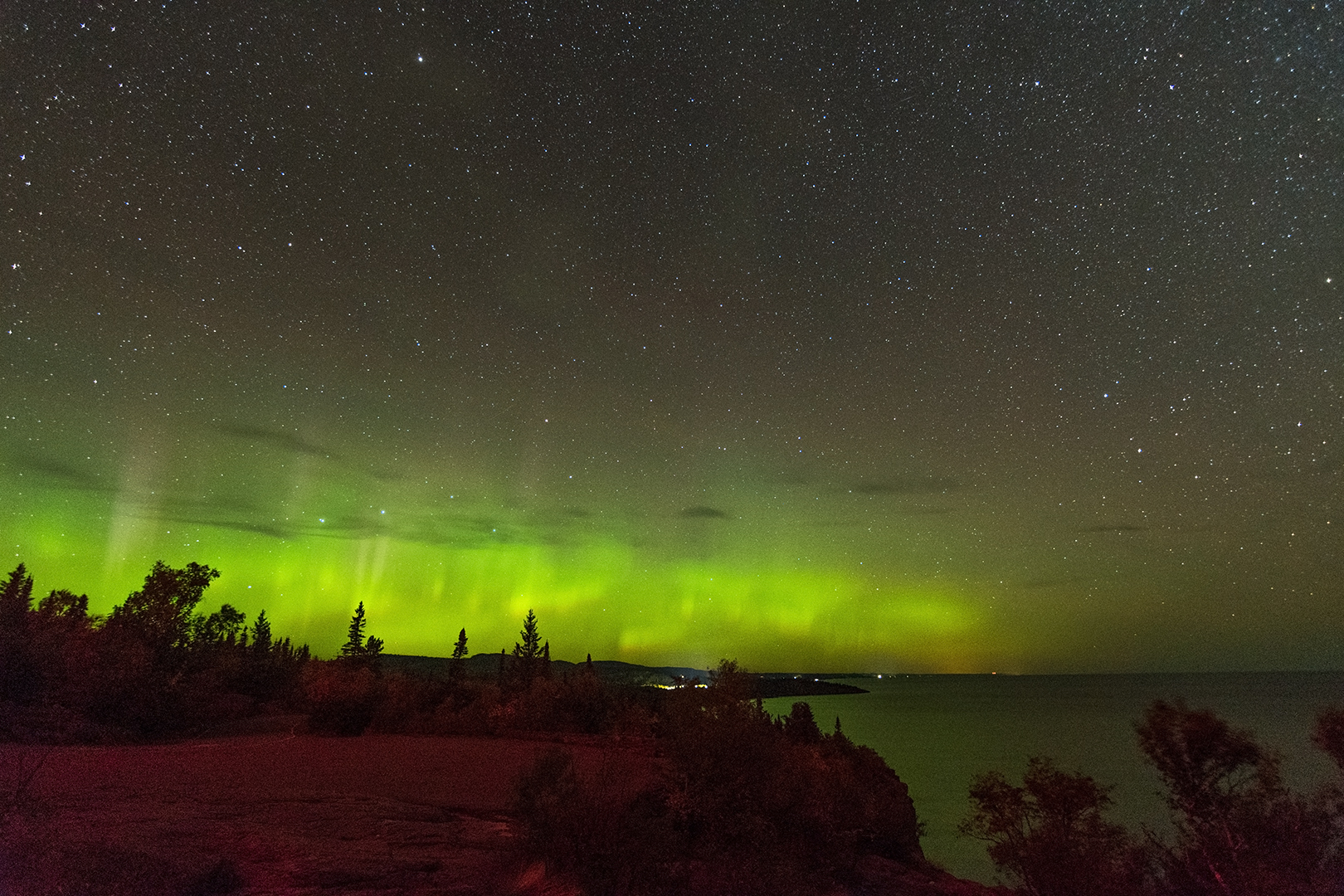 Norther Lights in Palisade Head, Silver Bay area - taken by Sudipta Shaw