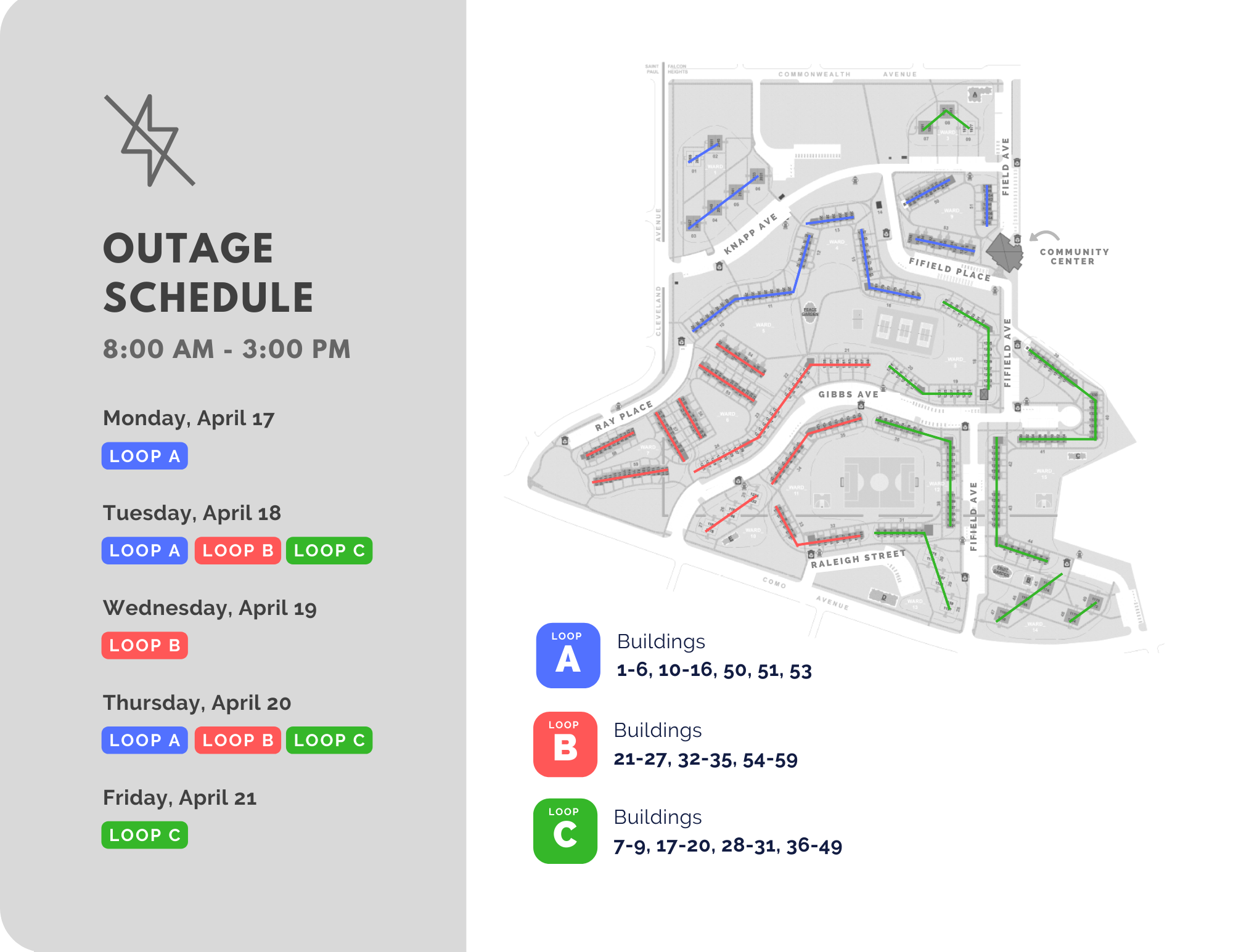 Map of Scheduled Power Outages